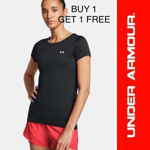 UNDER ARMOUR - TWO (2) NWT - L Sz 1X HeatGear Loose Fit Short Sleeve Tee/Black - Picture 1 of 15